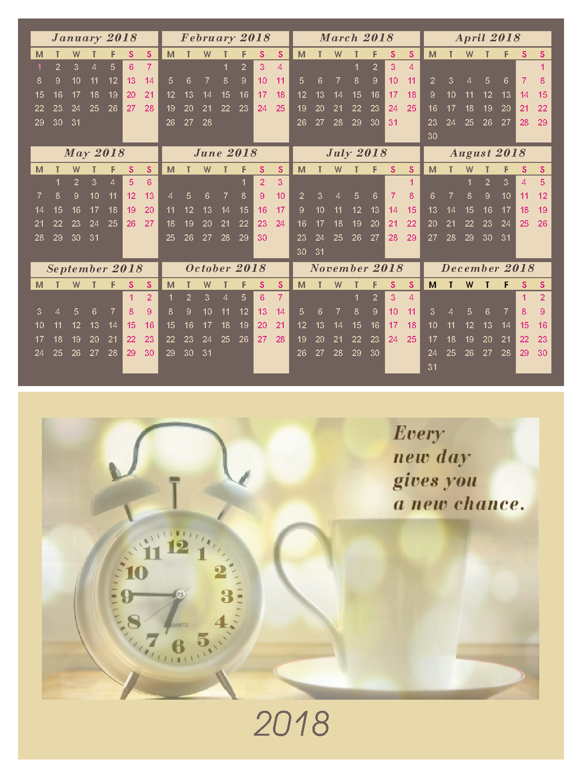 English, Quote, Lucky, Chance, Calendar